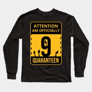 9th Birthday Officially a Quaranteen 9 Years Old Long Sleeve T-Shirt